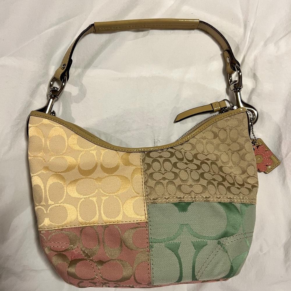 Vintage Coach bag pastel patchwork *rare* EUC